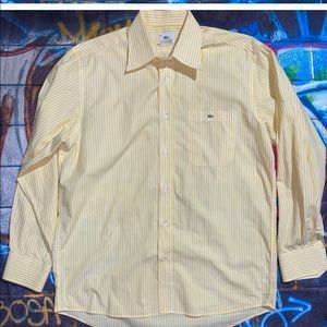 Men’s Lacoste Yellow & White Striped Shirt